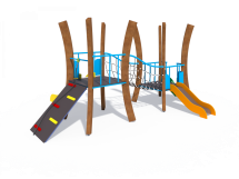 УК 7.926.01 Флекс две башни с горкой и мостиком нерж