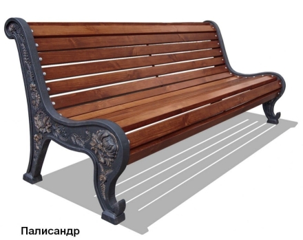 Скамейка чугунная Новый парк, Лиственница 0,6 м