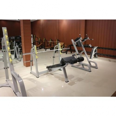 E-1041В Скамья-стойка для жима под углом вниз (Olympic Decline Bench)