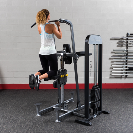 Блочный тренажер турник-брусья-отжимания с противовесом Body-Solid FCD-STK с весовым стеком 95 кг