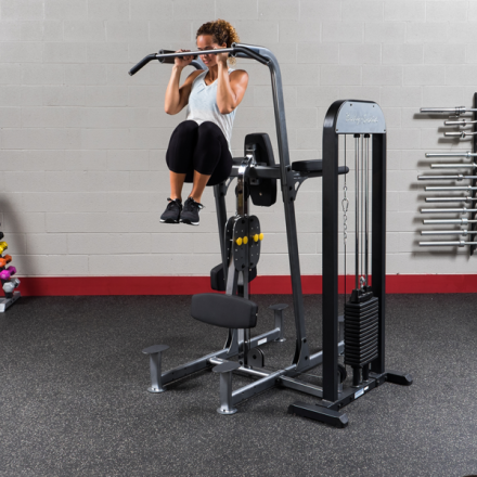 Блочный тренажер турник-брусья-отжимания с противовесом Body-Solid FCD-STK с весовым стеком 95 кг