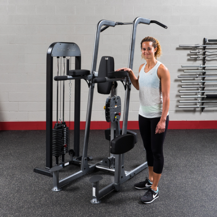 Блочный тренажер турник-брусья-отжимания с противовесом Body-Solid FCD-STK с весовым стеком 95 кг