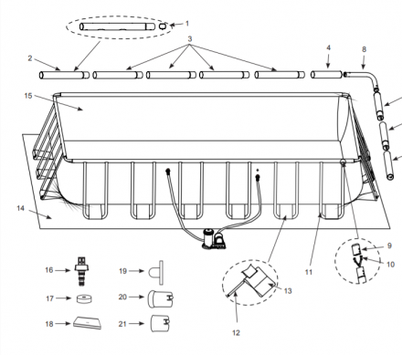 26792NP Бассейн каркасный прямоугольный &quot;PRISM FRAME&quot;, 488х244х107см