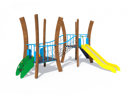 УК 7.926.11 Флекс две башни с горкой и мостиком цинк