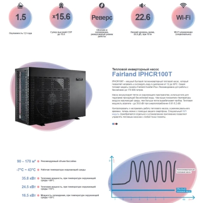 Тепловой насос Fairland IPHCR100T 35,8 кВт