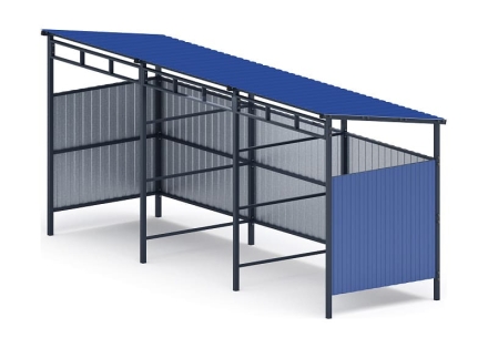 Навес контейнерной площадки для мусора (3 секции) МФ 55.02.03.3-03