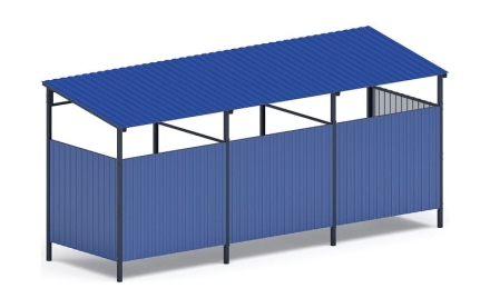 Навес контейнерной площадки для мусора (3 секции) МФ 55.02.03.3-03