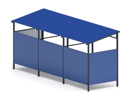 Навес контейнерной площадки для мусора (3 секции) МФ 55.02.03.3-03