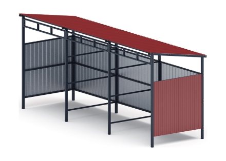 Навес контейнерной площадки для мусора (3 секции) МФ 55.02.03.3-04