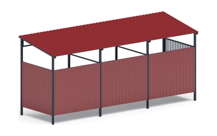 Навес контейнерной площадки для мусора (3 секции) МФ 55.02.03.3-04