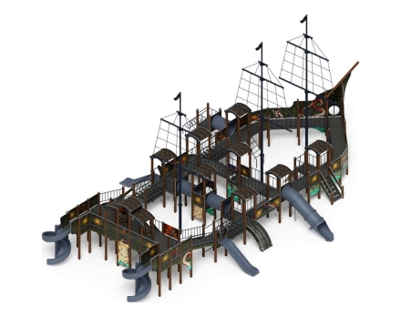 Детская игровая площадка Баркентина Летучий голландец (винтовой скат) ДИК 2.03.3.06-11 H=1200 H=1500 H=2000