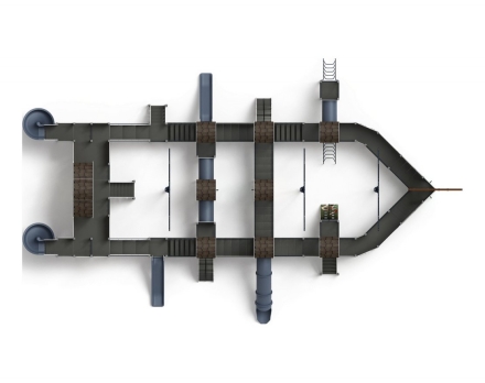 Детская игровая площадка Баркентина Летучий голландец (винтовой скат) ДИК 2.03.3.06-11 H=1200 H=1500 H=2000