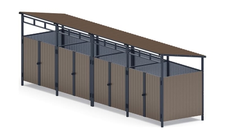Навес контейнерной площадки для мусора (4 секции) МФ 55.02.02.4-02