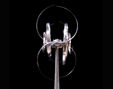 Скульптура из нержавеющей стали Галактика Увеличенный размер, 8-гранное конусовидное основание из нержавеющей стали