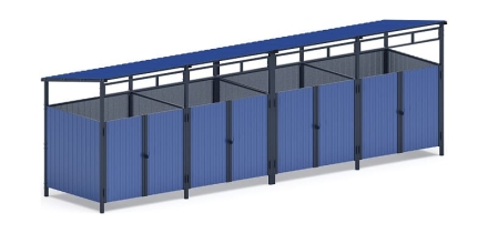 Навес контейнерной площадки для мусора (4 секции) МФ 55.02.02.4-03