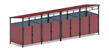 Навес контейнерной площадки для мусора (4 секции) МФ 55.02.02.4-04
