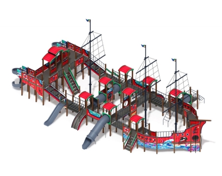 Детская игровая площадка Баркентина Мульт (винтовой скат) ДИК 2.03.3.06-10 H=1200 H=1500 H=2000