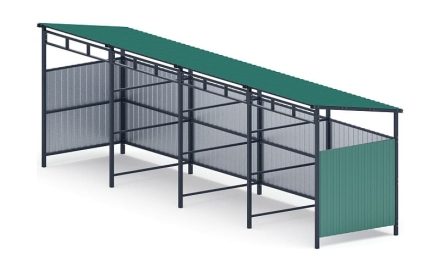 Навес контейнерной площадки для мусора (4 секции) МФ 55.02.03.4-01