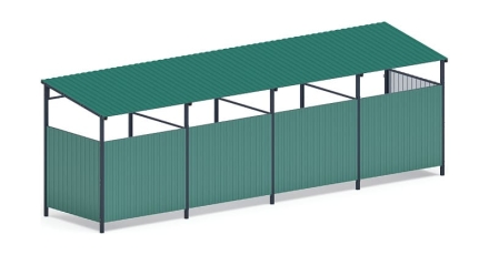 Навес контейнерной площадки для мусора (4 секции) МФ 55.02.03.4-01