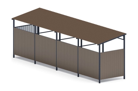 Навес контейнерной площадки для мусора (4 секции) МФ 55.02.03.4-02