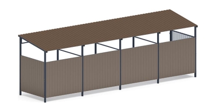 Навес контейнерной площадки для мусора (4 секции) МФ 55.02.03.4-02