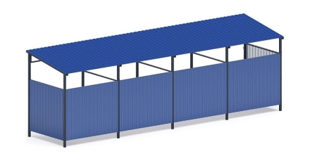 Навес контейнерной площадки для мусора (4 секции) МФ 55.02.03.4-03