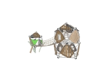 УК 7.422.11 Два пятиугольных домика с мостом