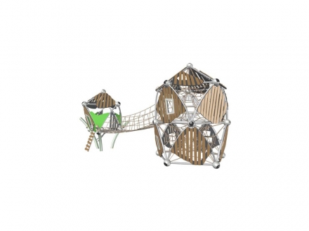 УК 7.422.11 Два пятиугольных домика с мостом