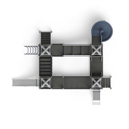 Детская игровая площадка Космопорт винтовой скат, горки Н 750,1200,2000 ДИК 2.14.02-01