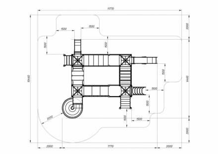 Детская игровая площадка Космопорт винтовой скат, горки Н 750,1200,2000 ДИК 2.14.02-01