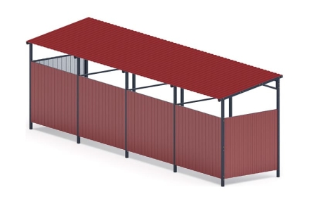 Навес контейнерной площадки для мусора (4 секции) МФ 55.02.03.4-04