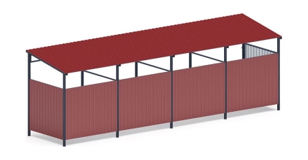 Навес контейнерной площадки для мусора (4 секции) МФ 55.02.03.4-04