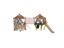 УК 7.423.11 Два пятиугольных домика с горкой и мостом