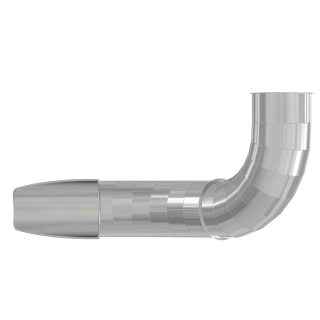 Горка туннельная поворотная из нержавеющей стали с высотой спуска 2500 мм, цвет нержавеющая сталь – STK39-2500-765