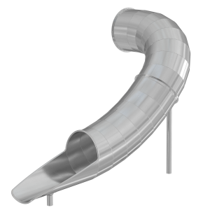 Горка туннельная поворотная из нержавеющей стали с высотой спуска 2500 мм, цвет нержавеющая сталь – STK39-2500-765