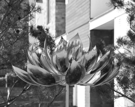 Скульптура из нержавеющей стали Лотос Увеличенный размер