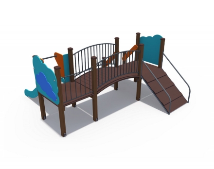 Детский игровой комплекс Литл с металлическим скатом Н-750 ДИО 04013