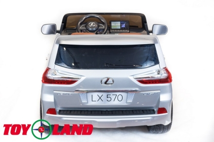 Двухместный 4х4 электромобиль Lexus LX570 с пультом 4WD (Серебристый) BK - F570