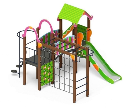 Детская игровая площадка Лукоморье ДИК 2.25.06-11.С H=1200, металлический скат
