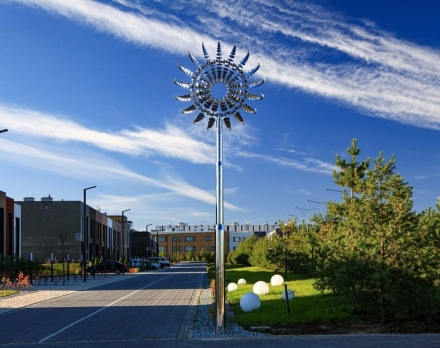 Скульптура из нержавеющей стали Океан Малый размер, трубчатое основание из нержавеющей стали