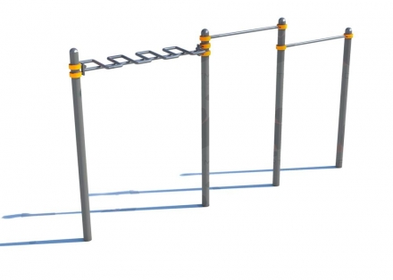 Двойной турник с рукоходом Змейка СВС-67