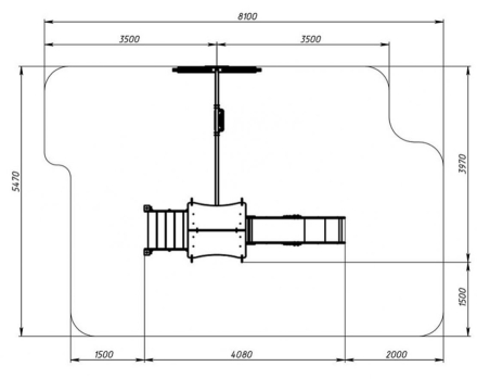 Детская игровая площадка Лукоморье ДИК 2.25.02-01.С H=1200, металлический скат
