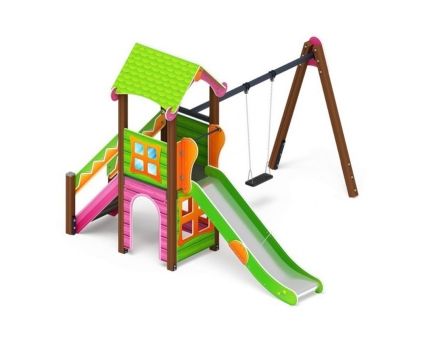 Детская игровая площадка Лукоморье ДИК 2.25.02-01.С H=1200, металлический скат