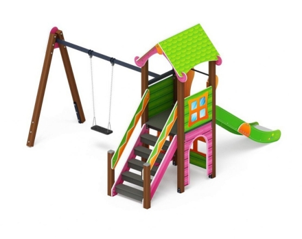 Детская игровая площадка Лукоморье ДИК 2.25.02-01.С H=1200, металлический скат