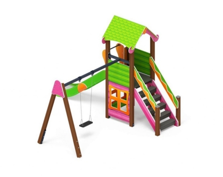 Детская игровая площадка Лукоморье ДИК 2.25.02-01.С H=1200, металлический скат