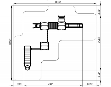 Детская игровая площадка Лукоморье ДИК 2.25.07-01 H=1200