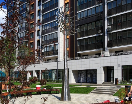 Скульптура из нержавеющей стали Океан Стандартный размер, трубчатое основание из нержавеющей стали