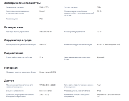Пульт управления аттракционом AQUASTART VARIO 2.2 кВт