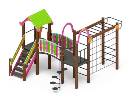 Детская игровая площадка Лукоморье ДИК 2.25.06-01.С H=1200, металлический скат