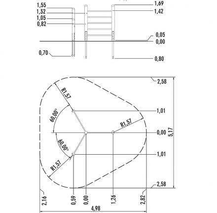 Комплекс турников и шведская стенка